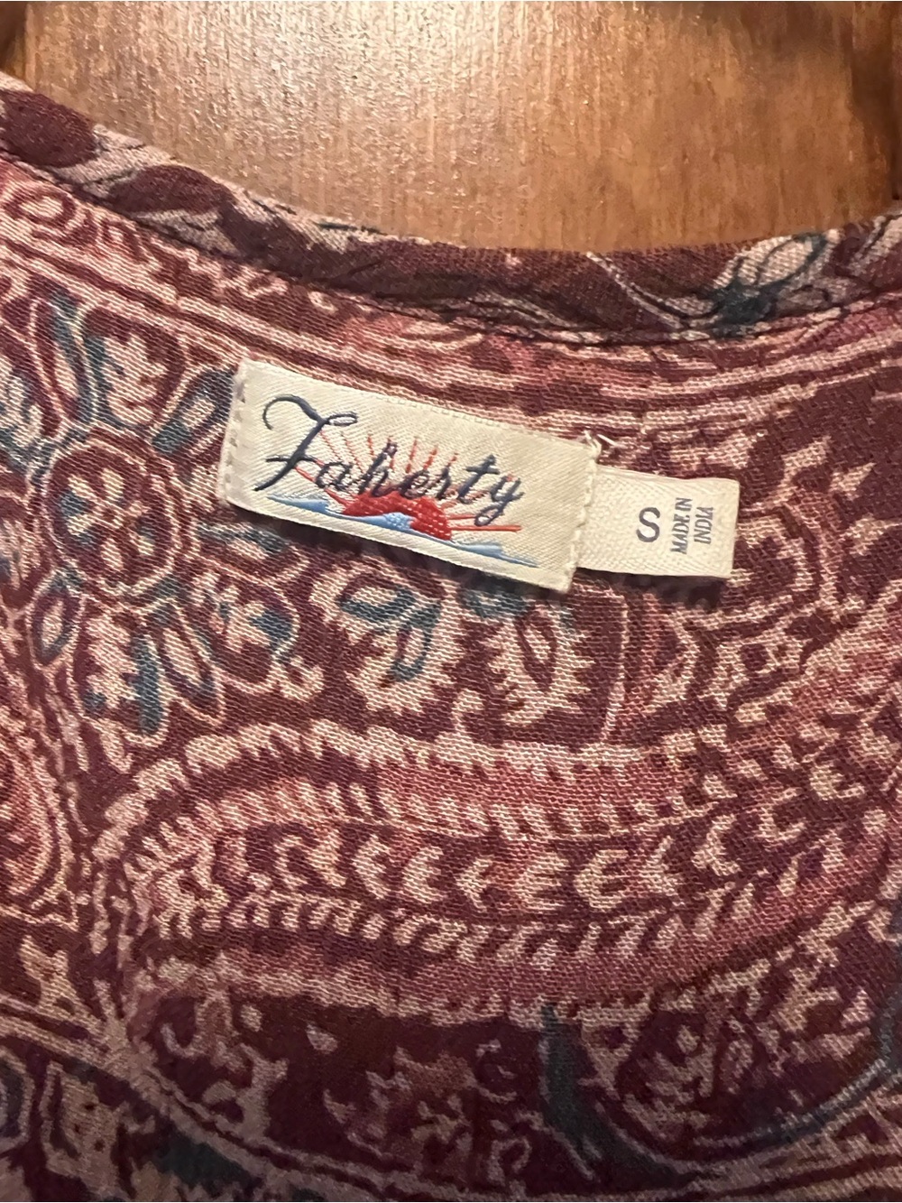 Faherty Rust Brown Floral Maxi Dress, in EUC - Picture 3 of 4